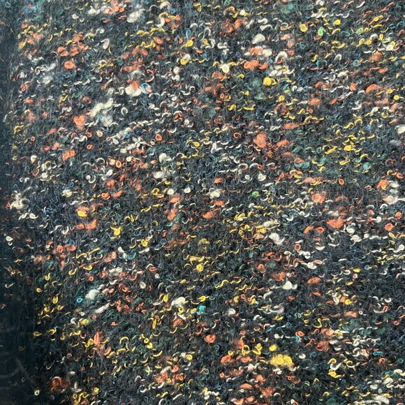 Vintage Mohair-Blend Confetti Knit Cardigan Black and Multi Boucle Textured S M - Picture 6 of 7